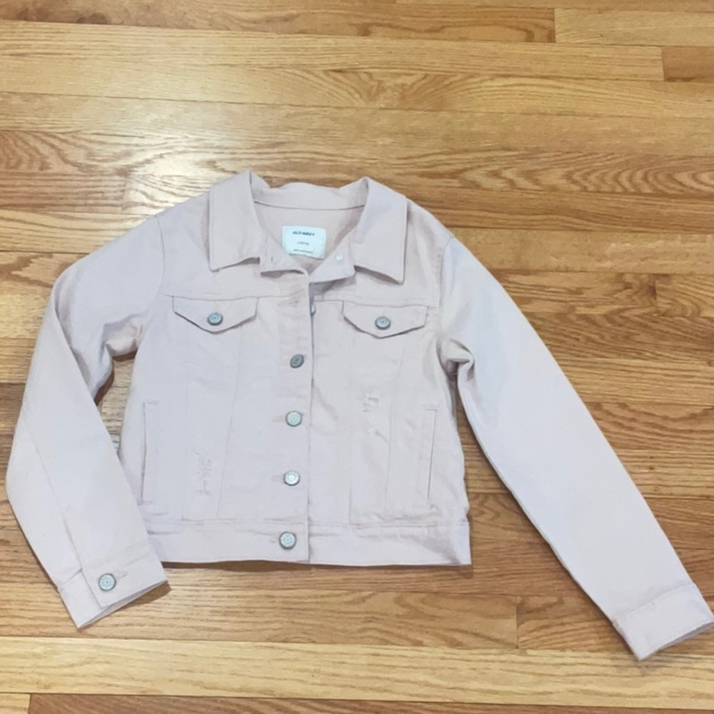 Gilr’s pink denim jacket L 10-12